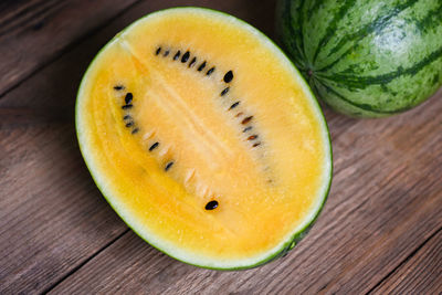 Close-up of pumpkin on table