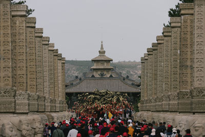 People at historic temple