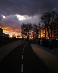 Road in city at night