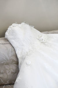 Close-up of wedding dress