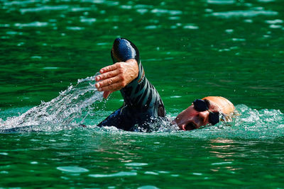 Ducks swimming in lake