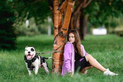 Girl and her staffordshire