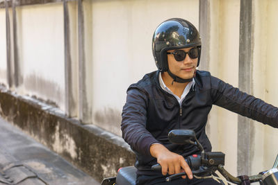 Man riding motorcycle