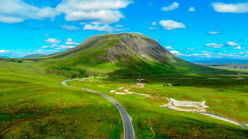 Scenic view of land against sky