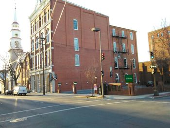 City street with buildings in background