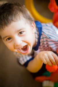 Portrait of cute boy smiling