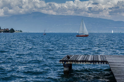 Blue waters of lake garda