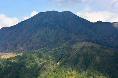 Landscape of batur volcano on bali island from kintamani