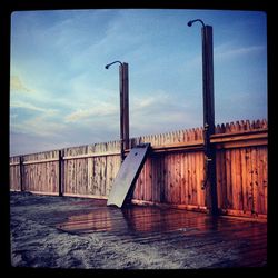 Wooden structure against sky