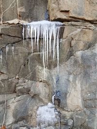 Low angle view of waterfall