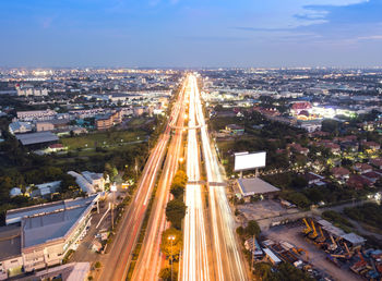 High angle view of traffic on city street