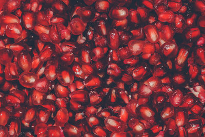 Full frame shot of fresh pomegranate seeds