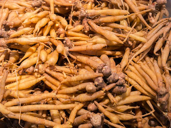 Full frame shot of carrots for sale at market stall