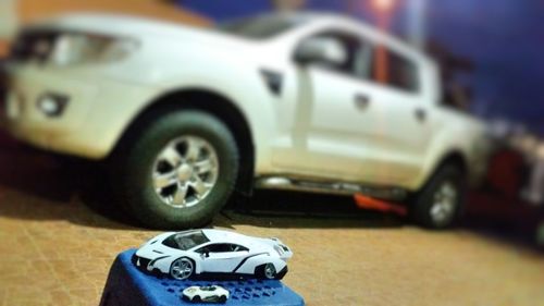 Close-up of toy car