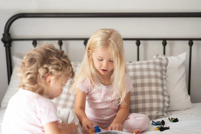 Girl and woman at home