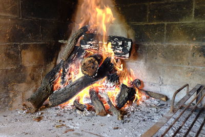 Campfire on barbecue grill