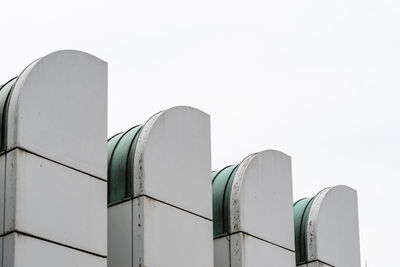 Low angle view of built structures against sky