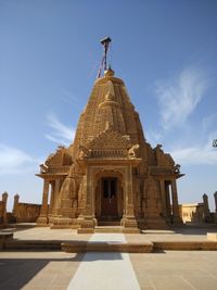 Exterior of temple against blue sky