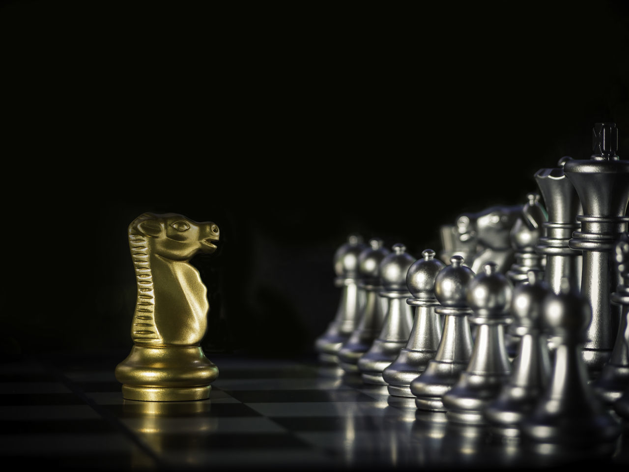 CLOSE-UP OF CHESS BOARD