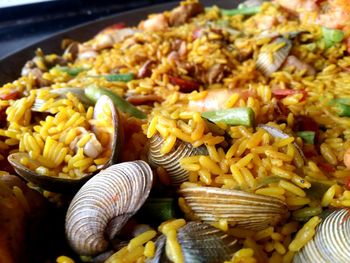 High angle view of food in plate