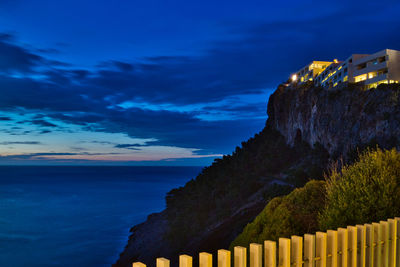 Scenic view of sea against sky at sunset