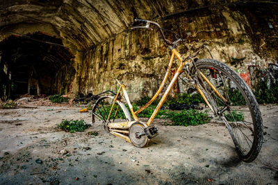 Abandoned bicycle wheel