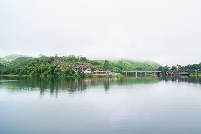 Scenic shot of reflection of plants in calm lake