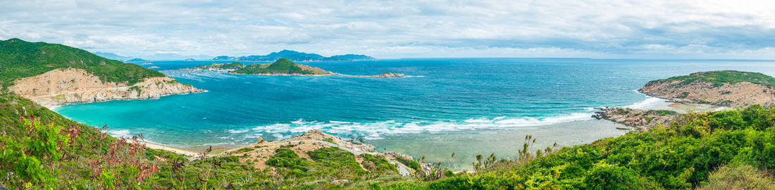 High angle view of beach against sky