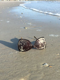 Close-up of water on beach