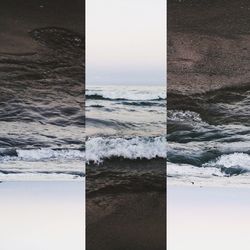 Digital composite image of sea against sky