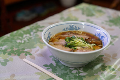 Close-up of food in bowl on table