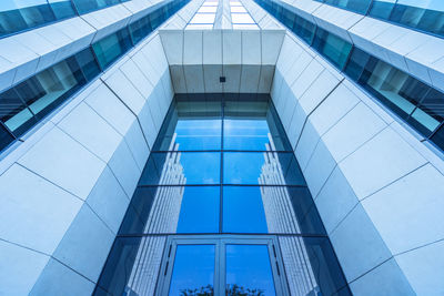 Low angle view of modern glass building