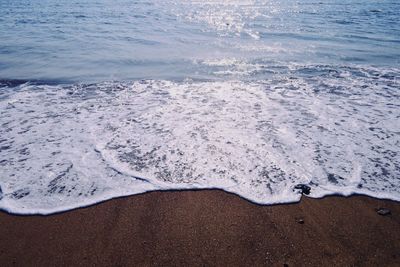 Close-up of wave on beach