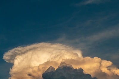 Low angle view of cloudscape against sky during sunset