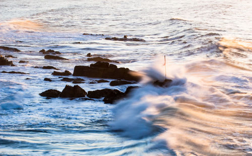 Scenic view of sea waves