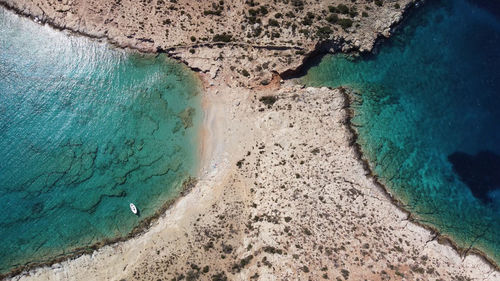 High angle view of beach
