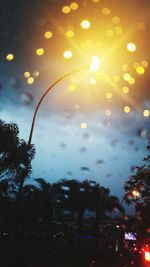 Wet street in city during rainy season