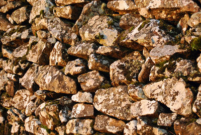 Full frame shot of rocks gathered after an archaeological dig in the 1930s