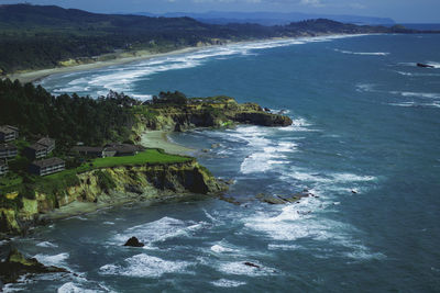 High angle view of beach