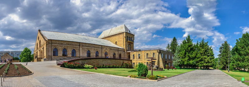 Prince trubetskoy winery castle in kherson region, ukraine, on a sunny summer day