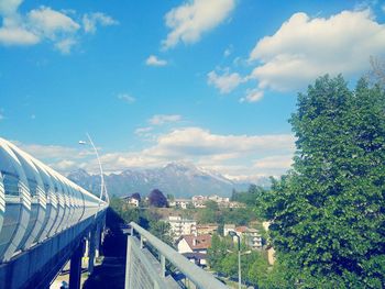 Footbridge against sky at belluno