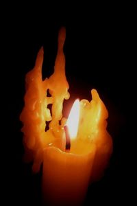 Close-up of fire against black background