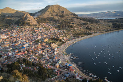 High angle view of city