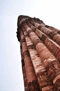 Low angle view of old ruin against clear sky