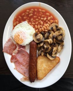 Directly above shot of breakfast in plate