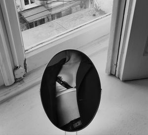 High angle view of glass window at home