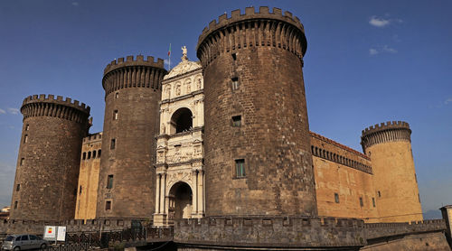 General view of the castle of castel nuovo in naples