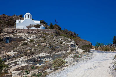 Church of saint mark located next to the hiking path between fira and oia in santorini island