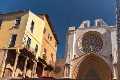 Low angle view of buildings against sky