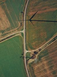 Aerial view of agricultural landscape